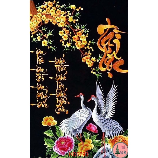 ⚡️40.60⚡️ size bé Tranh đơn đứng TÀI LỘC đơn cao cấp Treo Tường Tráng gương trang trí phòng khách