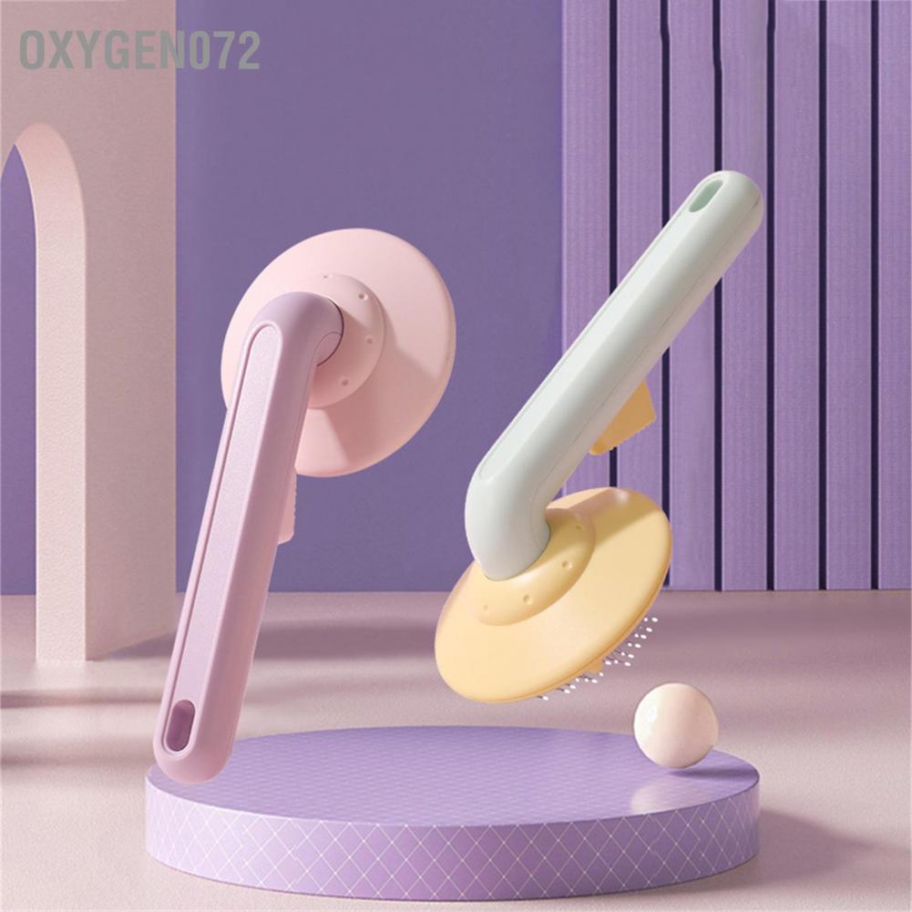 Oxygen072 Oxygen072 Lược silicon cho thú cưng Mát xa thoải mái Tự làm sạch Loại bỏ lông Bàn chải có tay cầm