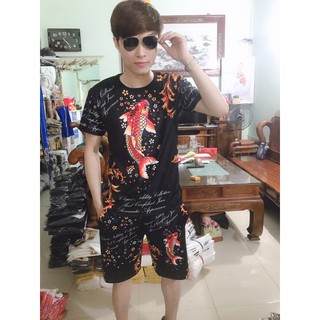 Bộ nam hè in 3D Cao Cấp ( Cá chép đỏ )