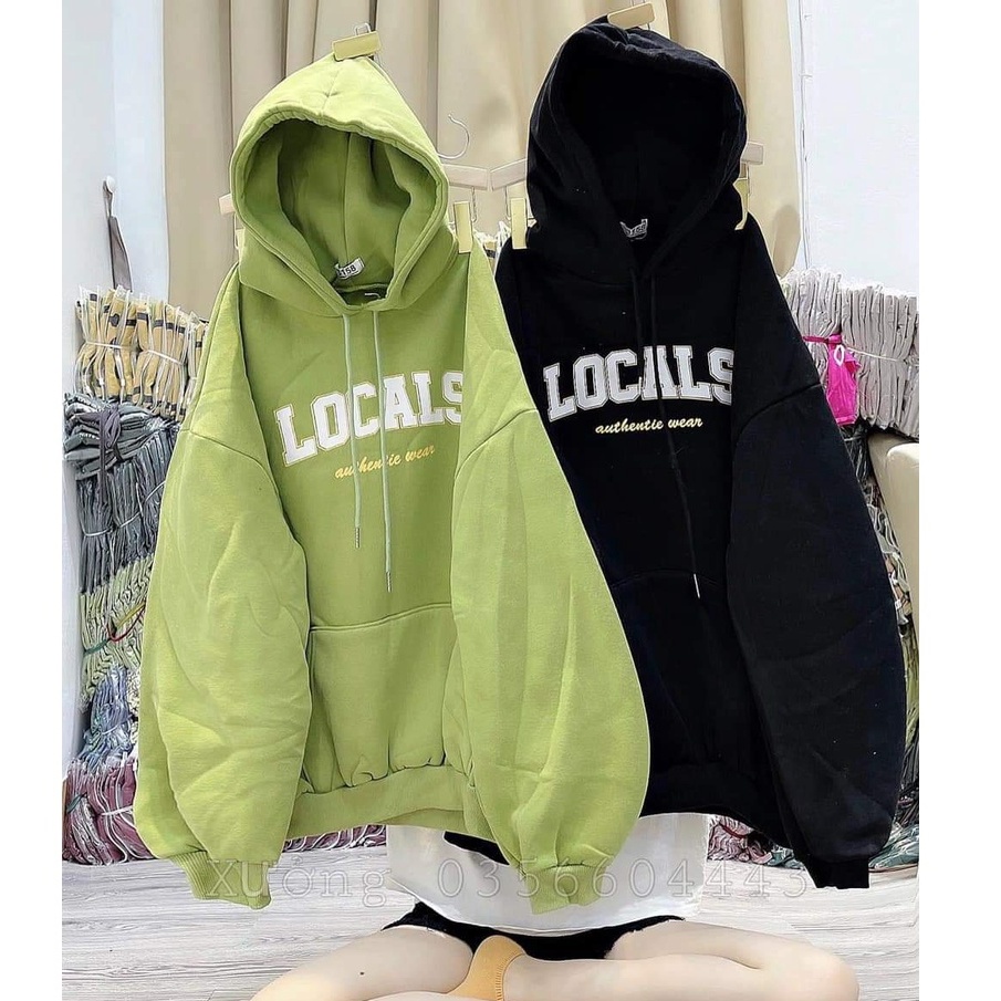 Áo hoodie,Áo nỉ bông in hình chữ LOCALS cực hot form rộng phong cách Hàn Quốc