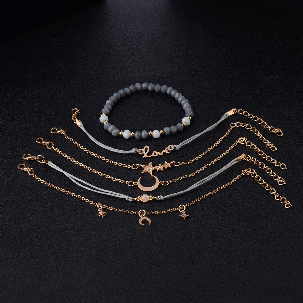 Set 6 Vòng Tay Kim Loại Phong Cách Retro Cho Nữ