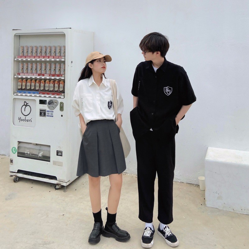 Áo Sơ mi Tay Ngắn Thêu School REGODS Unisex Form Rộng ( SCHOOL SHIRT ) | BigBuy360 - bigbuy360.vn