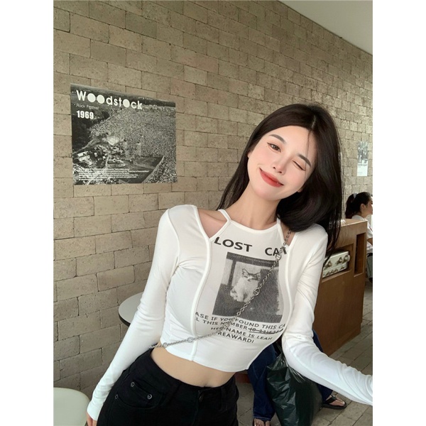 Porozi  Áo thun  tay dài hở vai thời trang quyến rũ cho nữ