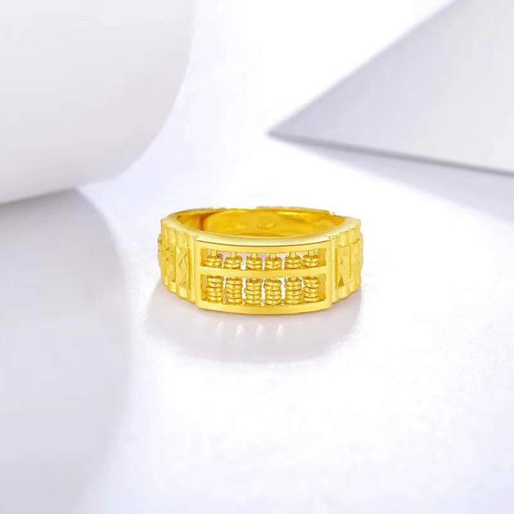 weiweijewelry/KOKO Trang sức mạ vàng 24K Nhẫn bàn tính thời trang nam