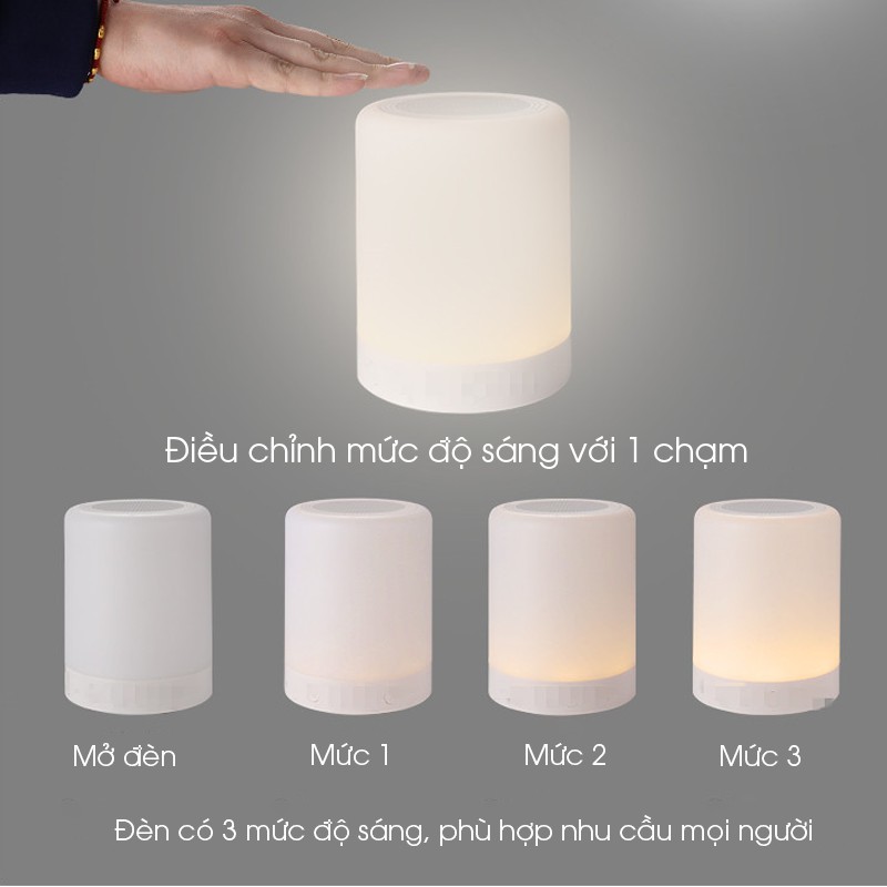 [BẢO HÀNH 12 THÁNG] Loa Bluetooth Touch sound lamp - Kết hợp đèn LED cảm ứng hiện đại, có móc treo