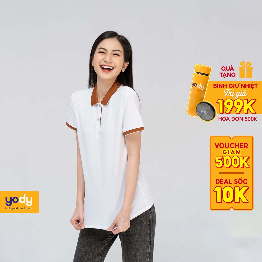 Áo Thun Polo YODY nữ phông tay ngắn có cổ chất liều cotton 4 chiều thoáng mát, siêu nhẹ APN3700