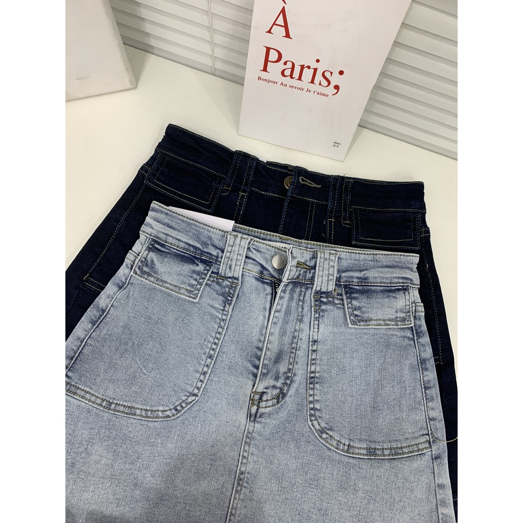 CV133 - 	CHÂN VÁY JEANS  CHỈ NỔI 2 TÚI TRƯỚC9916 | BigBuy360 - bigbuy360.vn