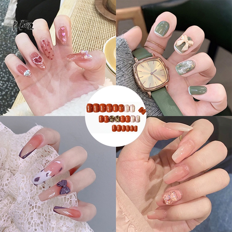Set 24 móng tay giả nhiều kiểu dáng tùy chọn thời trang mới cho nữ
