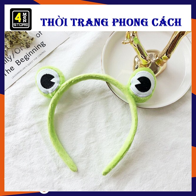 Băng Đô Cài Tóc Chú Ếch Xanh , Xinh Xắn Cho Nữ - Băng Đô Cài Tóc Hình Ếch Xanh 3D Vải Nhung - Dày Chắc Chắn Mềm Mịn