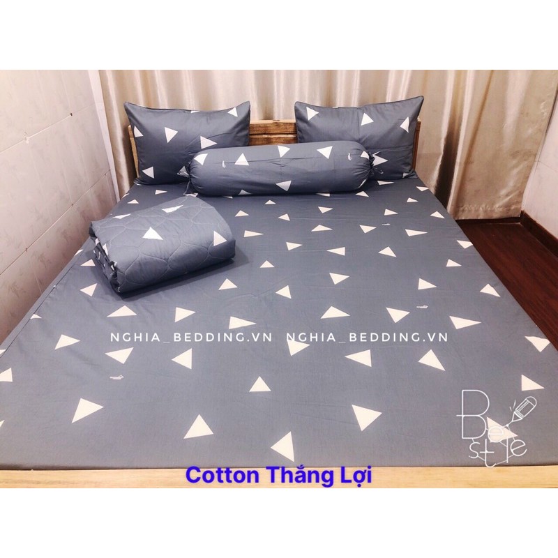 BỘ DRAP + ÁO GỐI THẮNG LỢI Tam Giác Xám đủ kích thước