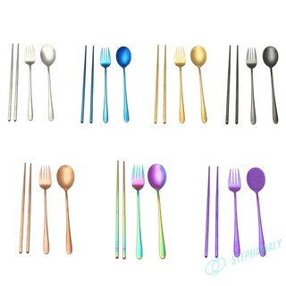 4pcs Portable Stainless Steel Tableware Set