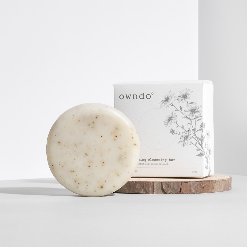 Xà bông rửa mặt làm sạch sâu và cấp ẩm cho da từ cúc họa mi Owndo Hydro Calming Cleansing Bar 80g