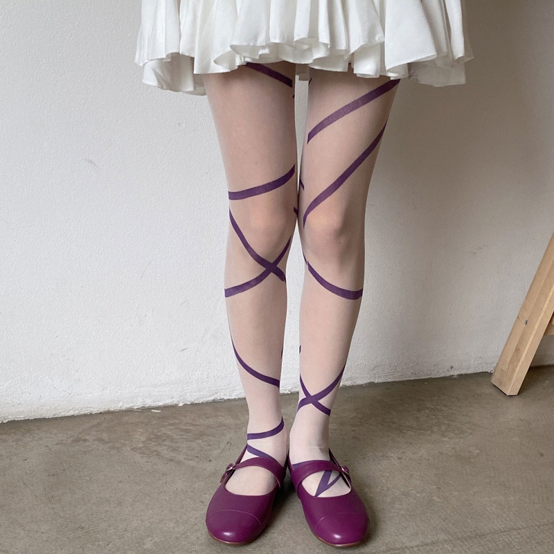 XIXI 1 Đôi Quần Tất Nữ Họa Tiết Sọc Quyến Rũ