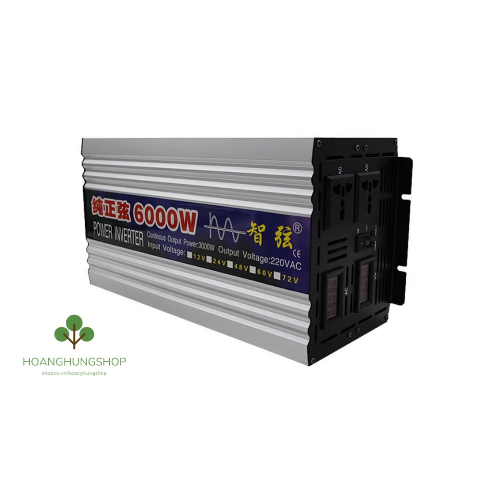 Bộ đổi nguồn inverter 24V lên 220v 6000W