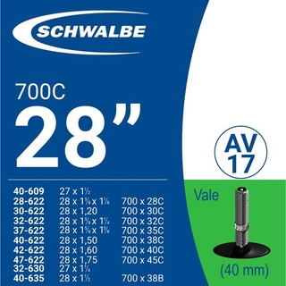 Ruột xe đạp schwalbe 28" 700c av17 - 700c x 28-45c van mỹ