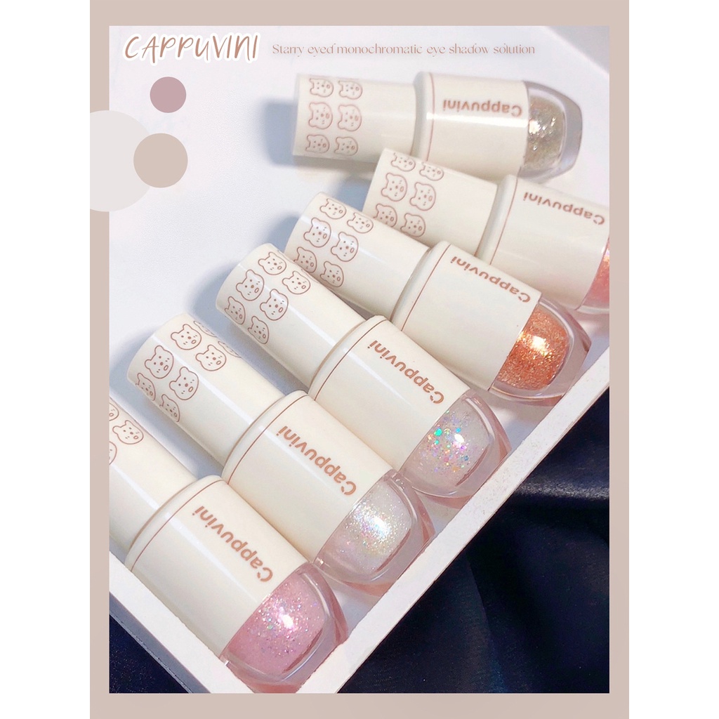 Bảng phấn mắt bắt sáng CAPPUVINI chống thấm nước và lâu trôi trong 24 giờ