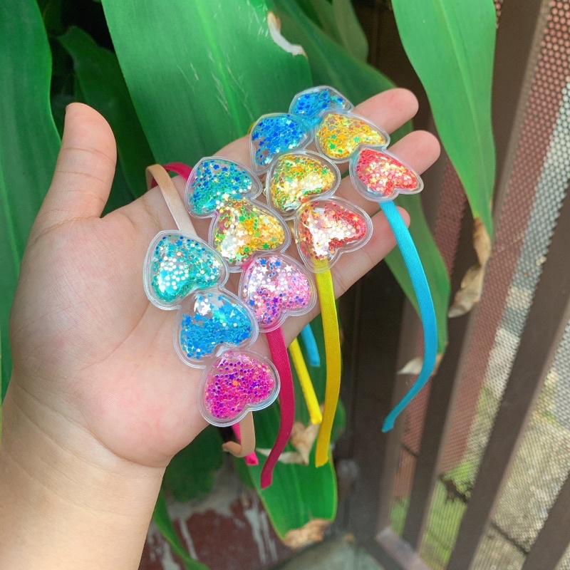 Cài bé kim tuyến trong suốt tai mèo 3 tim