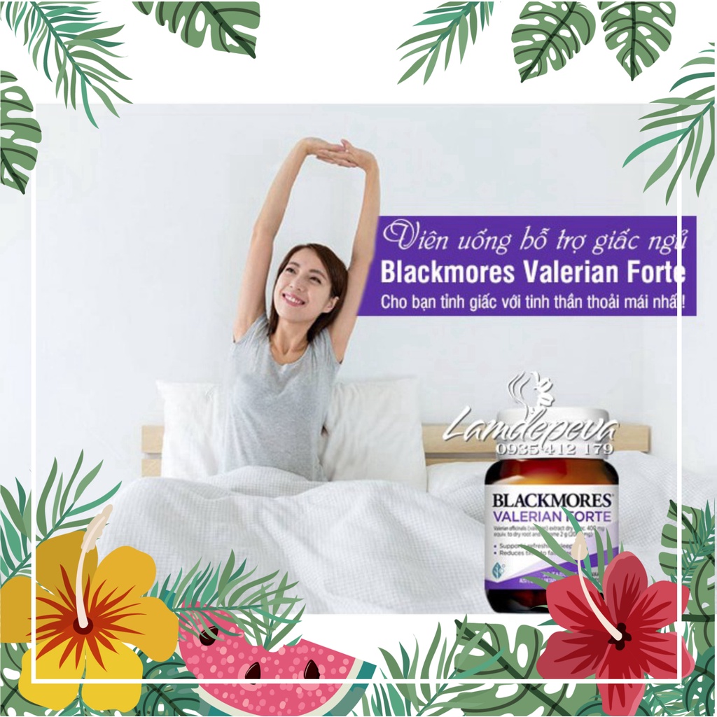 Viên uống hỗ trợ giấc ngủ Blackmore Valerian Forte CHÍNH HÃNG ÚC mẫu mới Vitamin hỗ trợ ngủ ngon Blackmore