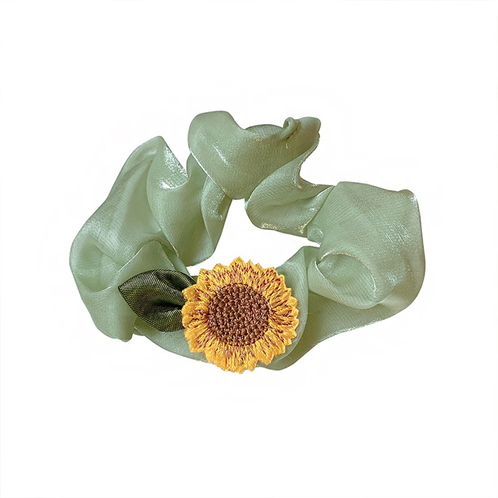 Dây Cột Tóc Cao Su In Họa Tiết Hoa Hướng Dương Phong Cách Hàn Quốc Thời Trang Mùa