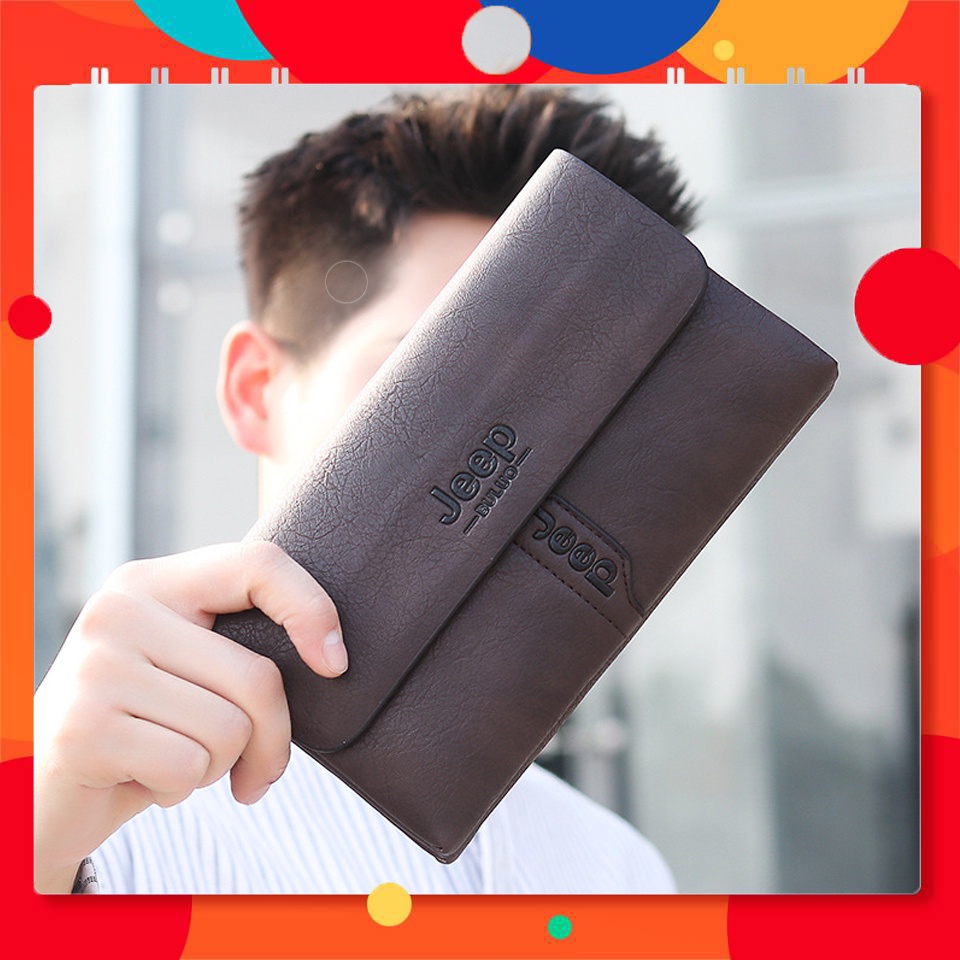⚡ Ví Cầm Tay Nam ⚡ Jeep 2 Lớp Cao Cấp 💎 Đẳng Cấp Phong Cách Âu Mỹ 💎