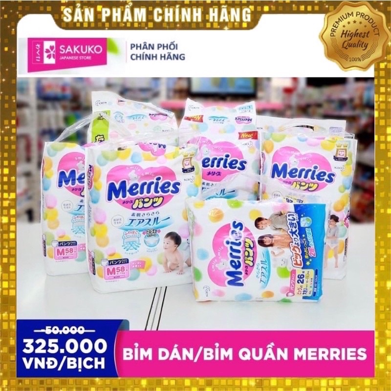 BỈM QUẦN MERRIES NHẬT M58/L44/XL38/XXL26+6-[Hàng Nhật Nội Địa]
