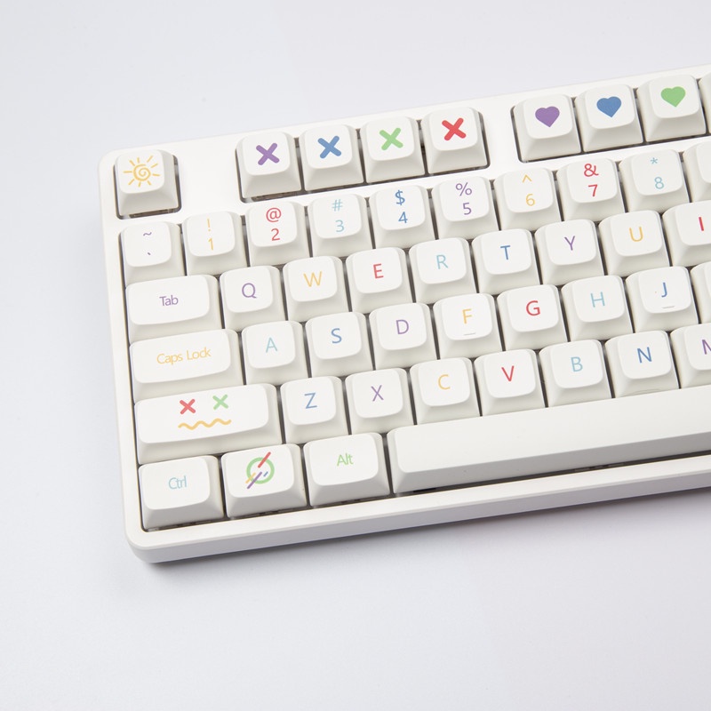 122 Phím Bút màu Keycap XDA Cấu hình dễ thương PBT Thuốc nhuộm phụ Bàn phím cơ học Keycap