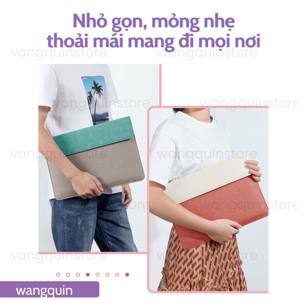 Bao Da PU bảo vệ Vỏ chống sốc Case Laptop Macbook BUBM 13-13.3-14 inch đủ màu thời trang Bao Da Đựng Máy Tính