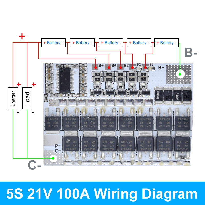 Bảng Mạch Cân Bằng Bảo Vệ Cho 3s/4s/5s Bms 12v 16.8v 21v 3.7v 3.2V 100a