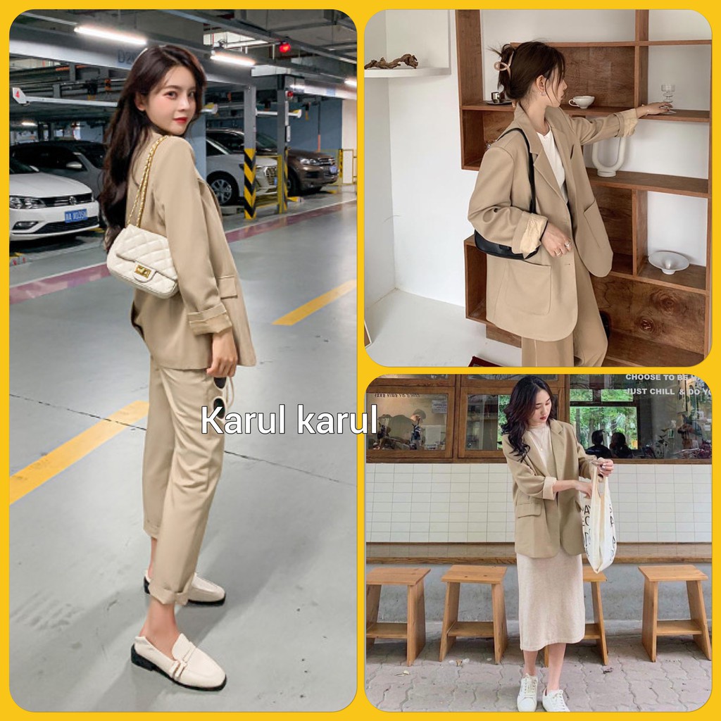 BLAZER NÂU TÂY 2 LỚP SANG CHẢNH- ÁO BLAZER 2 CÚC HOT HIT cicidream