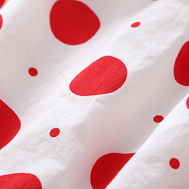 Bộ áo liền quần chấm bi xinh xắn cho bé gái