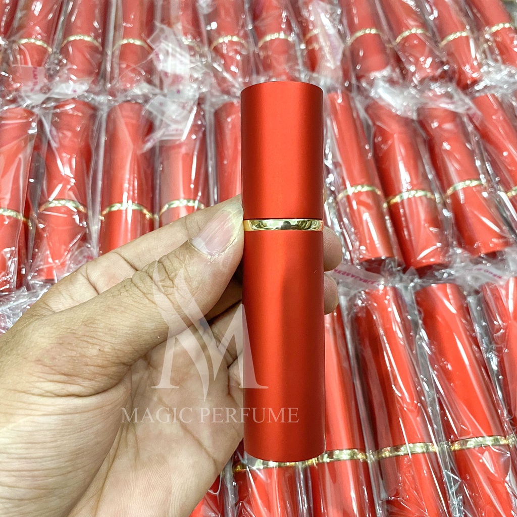 Chai đựng, ống đựng nước hoa thủy tinh vỏ nhôm 2 lớp, dạng xịt, dung tích 3ml, 5ml, 10ml,