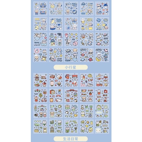 Set 10 Tấm Sticker Mèo Dễ Thương Ngẫu Nhiên