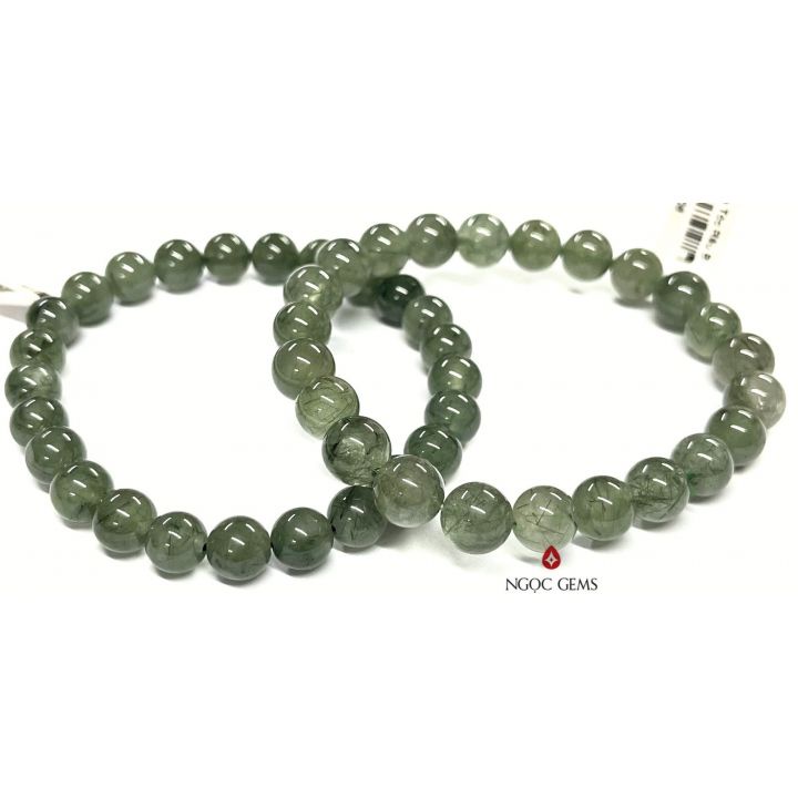 Vòng Thạch Anh Tóc Rêu Tốt Cho Công Danh, Tài Lộc, Hợp Mệnh Mộc, Hoả - Ngọc Gems
