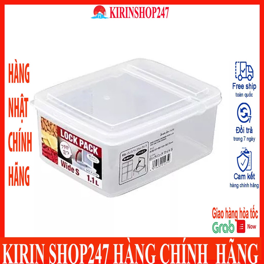 Hộp nhựa đựng thực phẩm 1,1L nắp liền Made in Japan