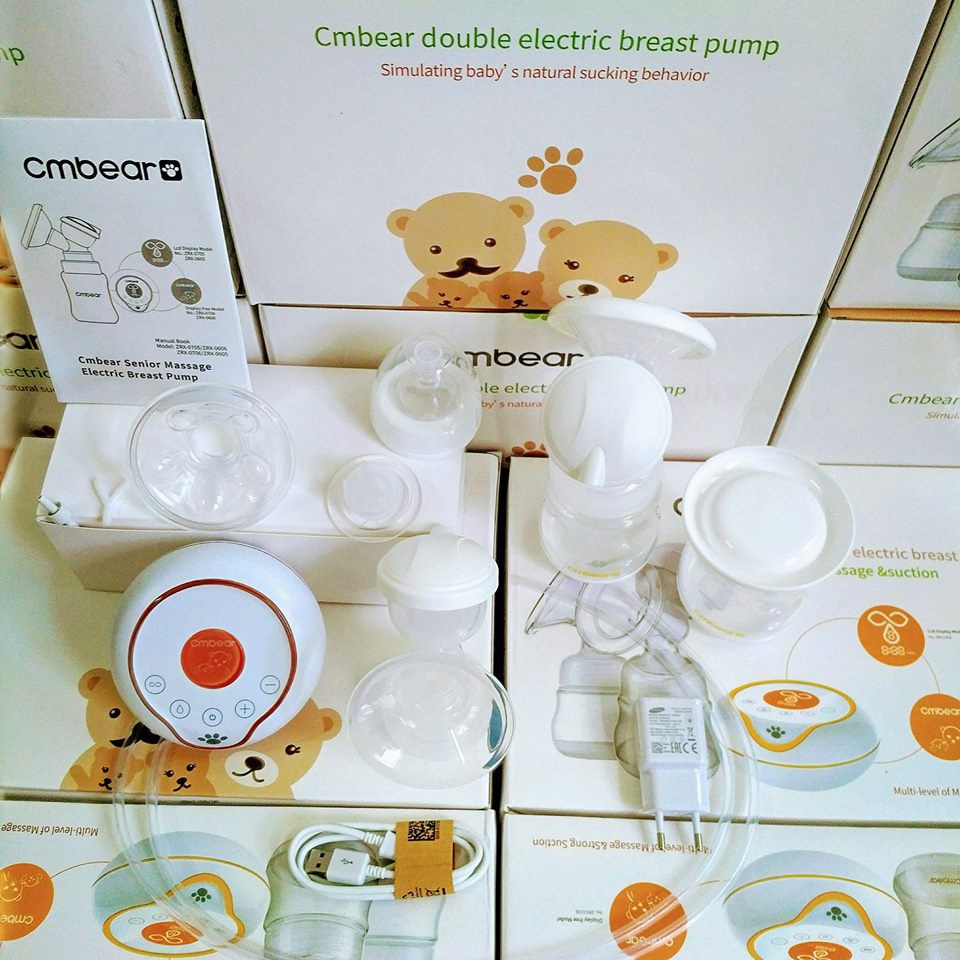 🌈CHÍNH HÃNG🌈 Máy hút sữa điện đôi Cmbear 9 cấp độ hút có matxa BH 12 tháng