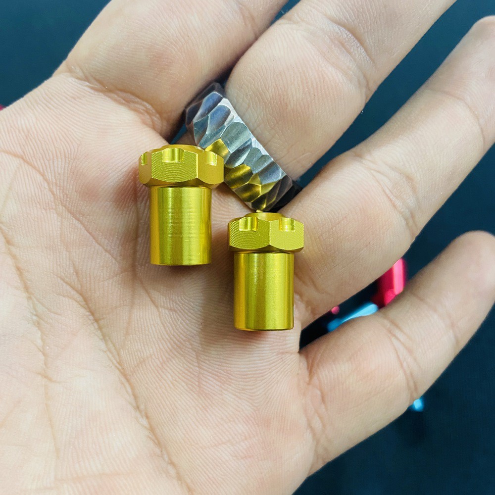 Cặp nắp van vòi xe máy, nắp chụp vòi xe máy NHÔM CNC đầu bông mai thể hiện cá tính