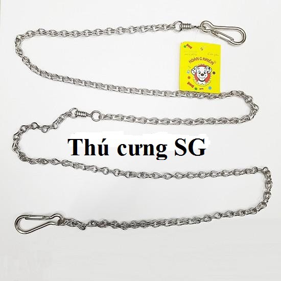 Dây xích cho chó mèo inox 2 móc