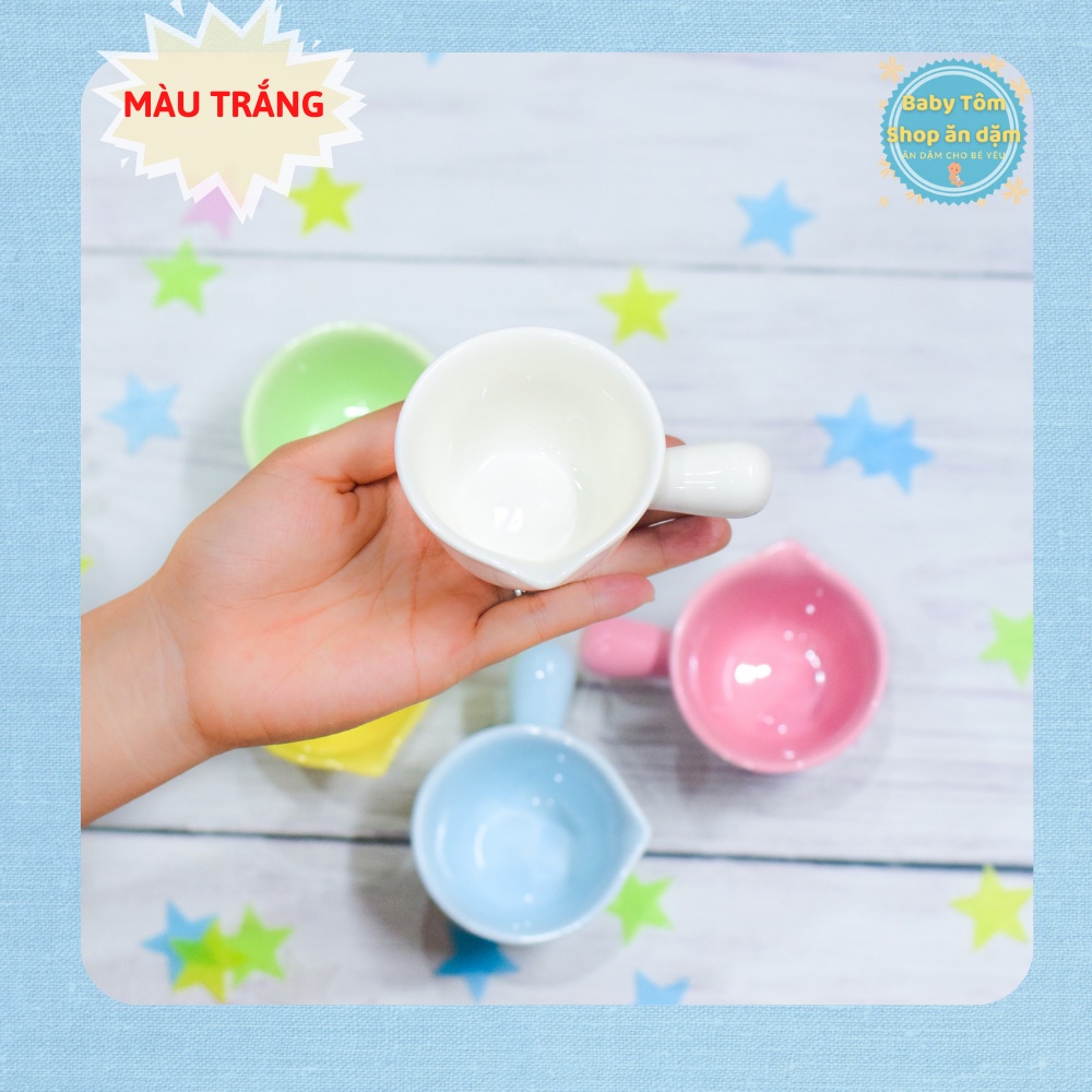 Bát ăn dặm gốm sứ hình gáo béo,dung tích 70ml NPP Baby Tôm