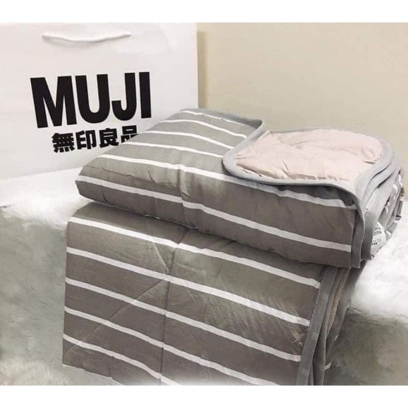 [MUJI mẫu mới 2019] Chăn MUJI kẻ sọc to mẫu mới 2x2m3