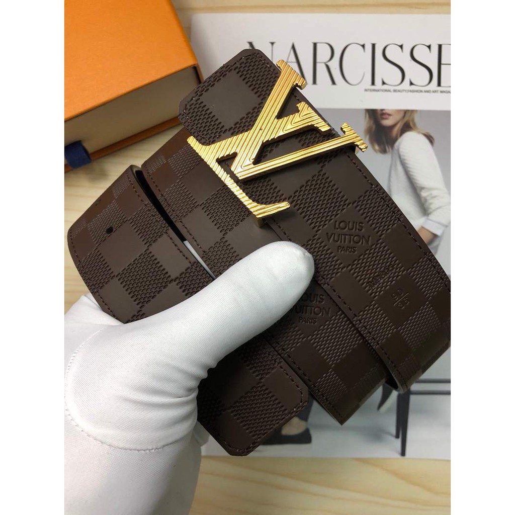 ( SIÊU HÓT ) Dây lưng vl cho bạn Tran Hue Mai caro vàng khoá vàng ( đủ mầu theo yêu cầu )