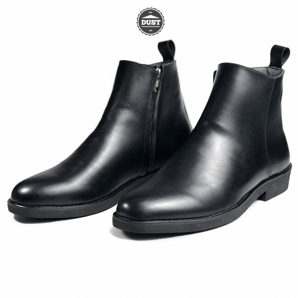 Giày Chelsea Zip Boots MAD Black cao cổ nam da bò cao cấp giao hàng toàn quốc giá rẻ