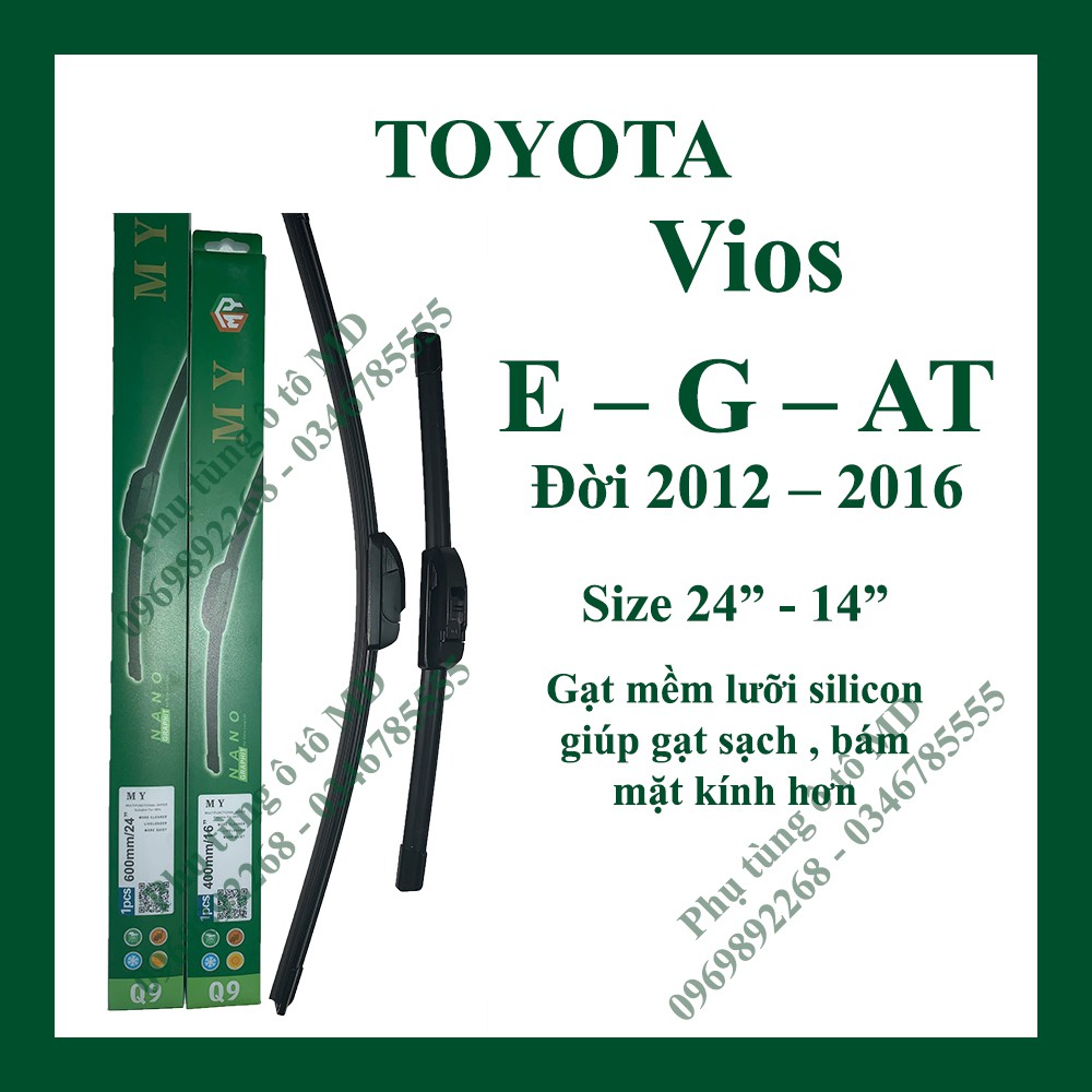 Gạt mưa Toyota Vios các đời và Gạt mưa các dòng xe khác của Toyota: Yaris, Altis, Camry