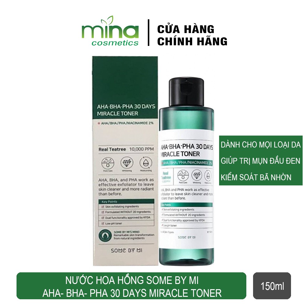 Nước hoa hồng Some By Mi AHA- BHA- PHA 30 Days Miracle Toner 150ml