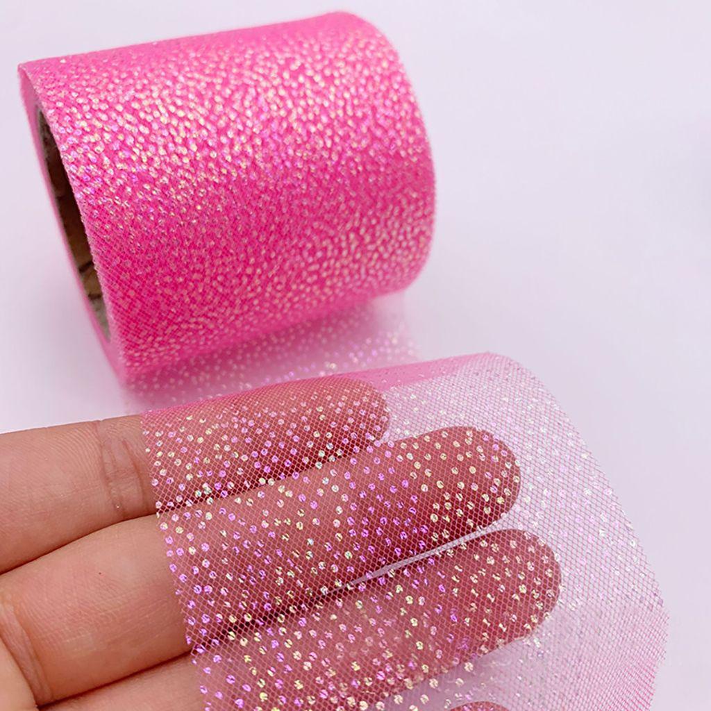 1 Cuộn Dây Ruy Băng Thắt Nơ Vải Lưới Họa Tiết Chấm Bi Trang Trí Đồ Thủ Công DIY