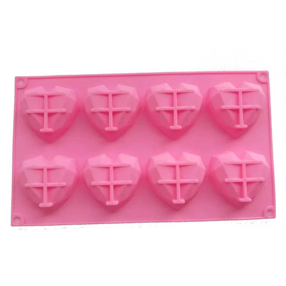 SG - Khuôn silicon đổ rau câu socola làm bánh hình trái tim kim cương 3d