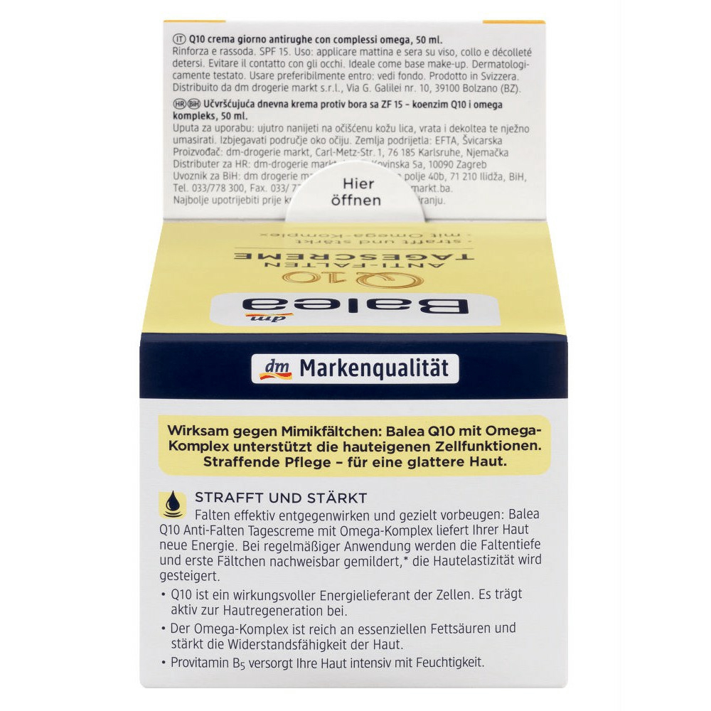 [Khuyến mại sốc] Kem Dưỡng Da Balea Q10 Anti Falten Chống Lão Hóa Ngày-Đêm, 50 ml - Hàng xách tay Đức