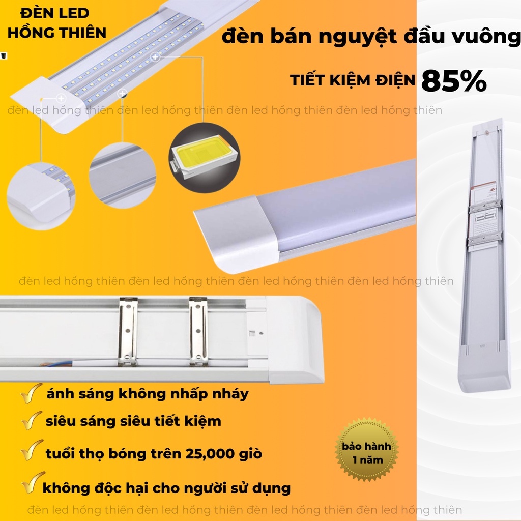 Đèn Led Bán Nguyệt Đầu Vuông Siêu Sáng, Siêu Rẻ 0M6 - 30W - 1M2 - 60W