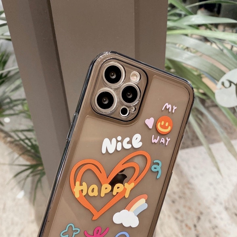 Ốp Điện Thoại Nhựa Trong Đen Tim - CAS2225