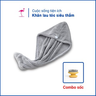 Khăn trùm đầu lau khô tóc siêu nhanh, khăn quấn ủ tóc mau khô siêu hút nước