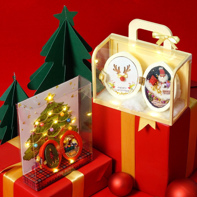 Mô hình nhà gỗ DIY Christmas gift little house